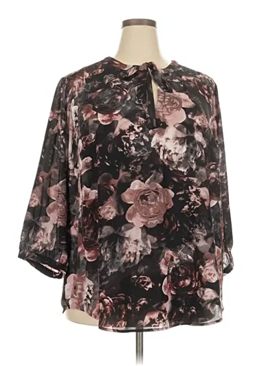Pre-owned Torrid 3/4 Sleeve Blouse In Brown