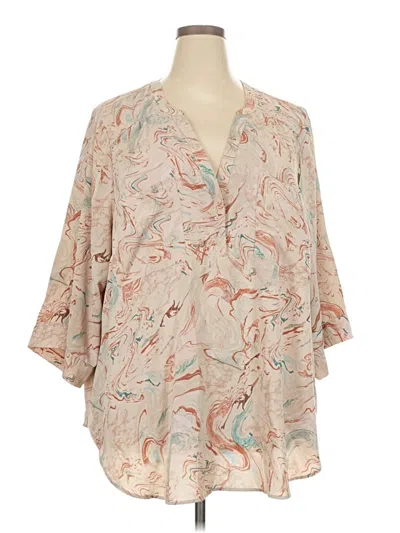 Pre-owned Torrid 3/4 Sleeve Blouse In Brown