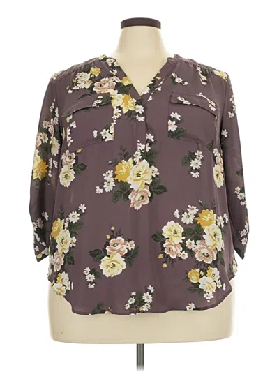 Pre-owned Torrid 3/4 Sleeve Blouse In Brown