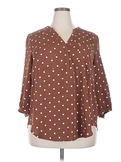 Torrid 3/4 Sleeve Blouse In Brown