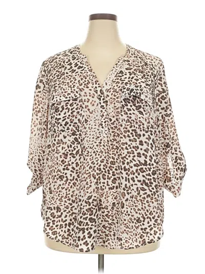 Pre-owned Torrid 3/4 Sleeve Blouse In Brown