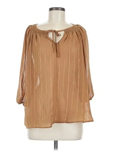 Pre-owned Torrid 3/4 Sleeve Blouse In Brown