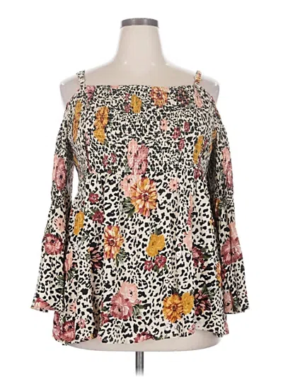 Pre-owned Torrid 3/4 Sleeve Blouse In Brown