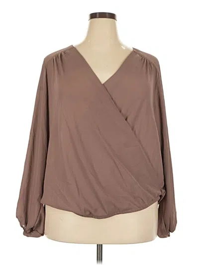 Pre-owned Torrid 3/4 Sleeve Blouse In Brown