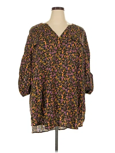 Torrid 3/4 Sleeve Blouse In Brown