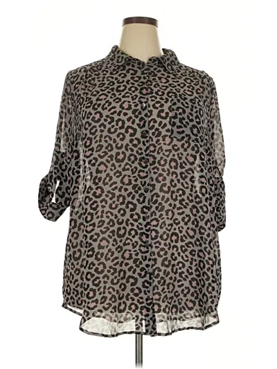 Pre-owned Torrid 3/4 Sleeve Blouse In Brown