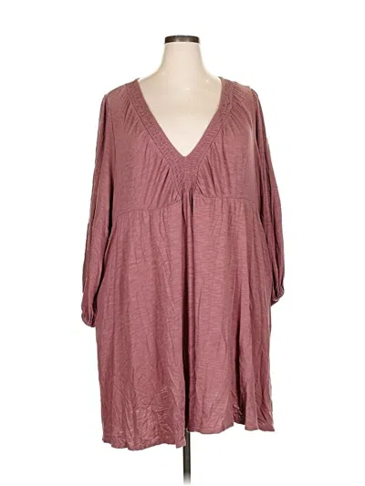 Pre-owned Torrid 3/4 Sleeve Blouse In Burgundy