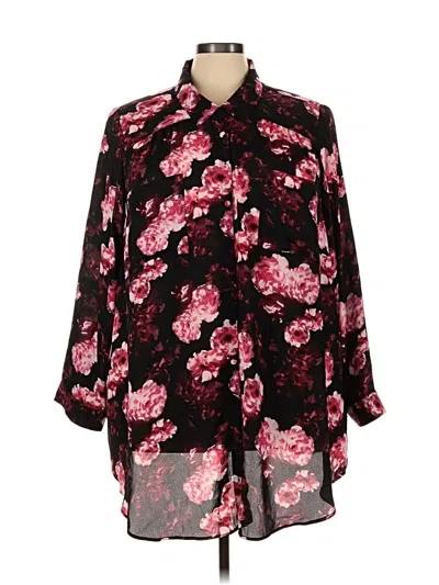 Pre-owned Torrid 3/4 Sleeve Blouse In Burgundy