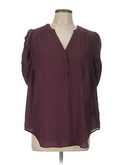 Pre-owned Torrid 3/4 Sleeve Blouse In Burgundy