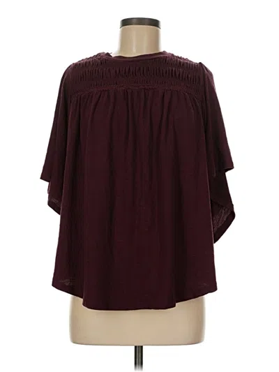 Pre-owned Torrid 3/4 Sleeve Blouse In Burgundy