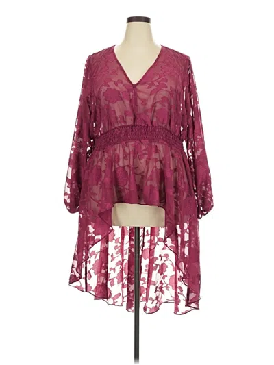 Torrid 3/4 Sleeve Blouse In Burgundy