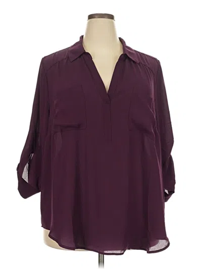 Torrid 3/4 Sleeve Blouse In Burgundy
