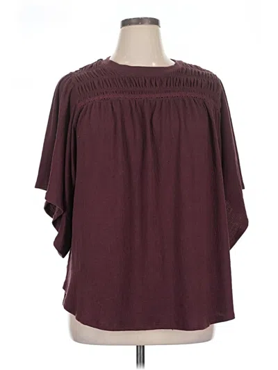 Pre-owned Torrid 3/4 Sleeve Blouse In Burgundy