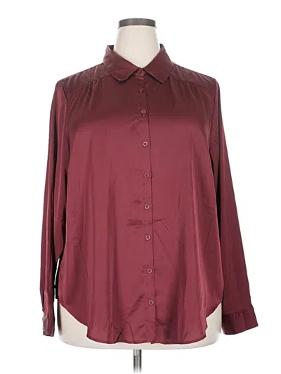 Pre-owned Torrid 3/4 Sleeve Blouse In Burgundy