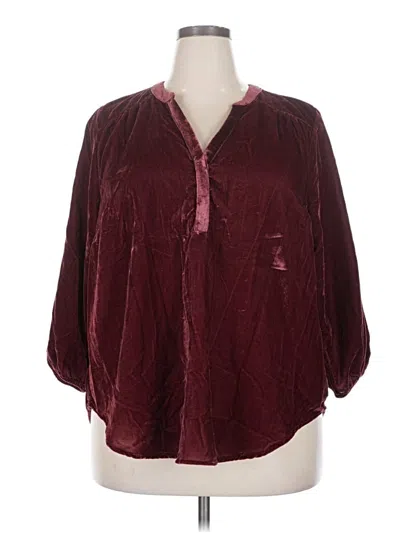 Torrid 3/4 Sleeve Blouse In Burgundy