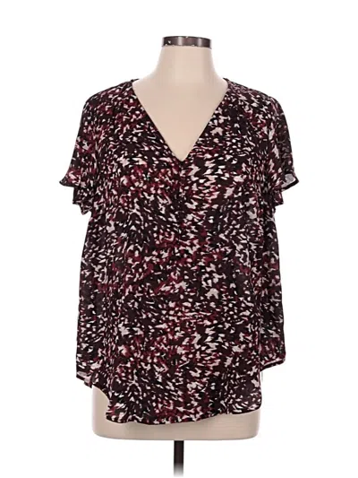 Pre-owned Torrid 3/4 Sleeve Blouse In Burgundy