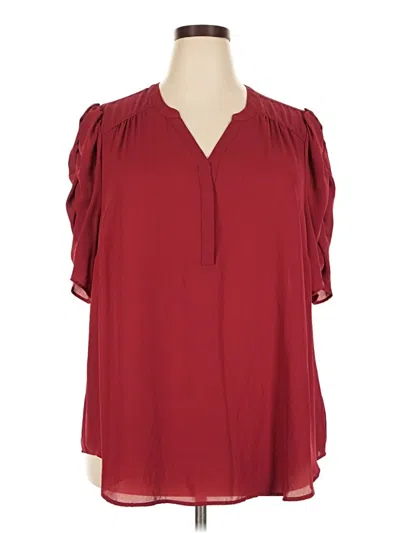Pre-owned Torrid 3/4 Sleeve Blouse In Burgundy