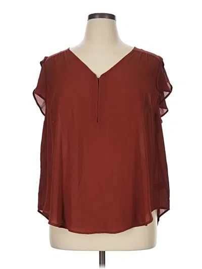 Torrid 3/4 Sleeve Blouse In Burgundy