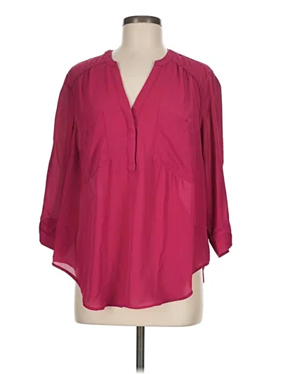 Pre-owned Torrid 3/4 Sleeve Blouse In Burgundy