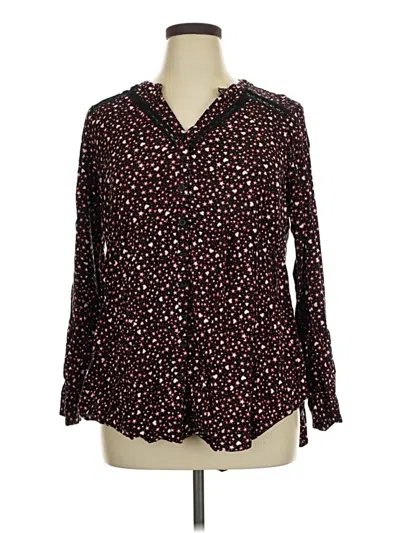 Pre-owned Torrid 3/4 Sleeve Blouse In Burgundy
