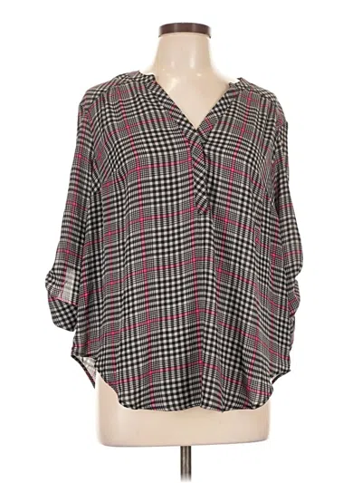 Pre-owned Torrid 3/4 Sleeve Blouse In Burgundy