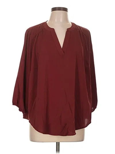 Pre-owned Torrid 3/4 Sleeve Blouse In Burgundy