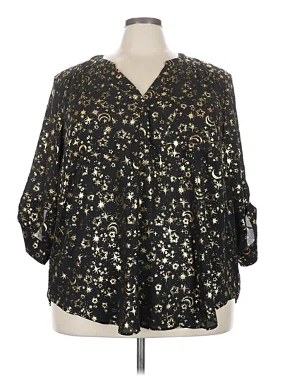 Pre-owned Torrid 3/4 Sleeve Blouse In Gold