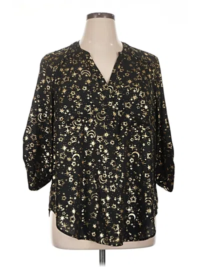 Pre-owned Torrid 3/4 Sleeve Blouse In Gold