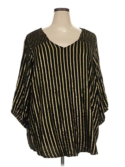 Pre-owned Torrid 3/4 Sleeve Blouse In Gold