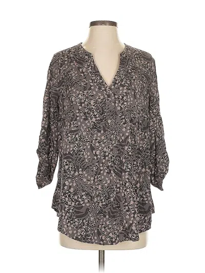 Pre-owned Torrid 3/4 Sleeve Blouse In Gray