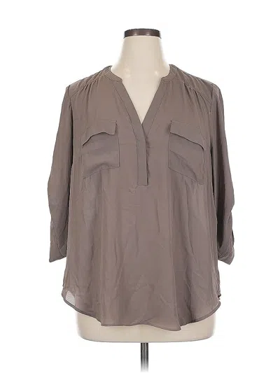 Pre-owned Torrid 3/4 Sleeve Blouse In Gray