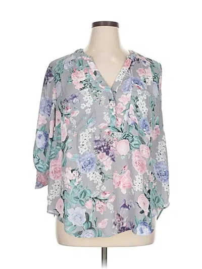 Pre-owned Torrid 3/4 Sleeve Blouse In Gray