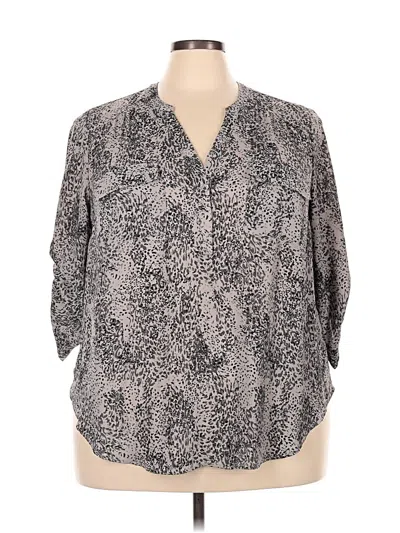Pre-owned Torrid 3/4 Sleeve Blouse In Gray