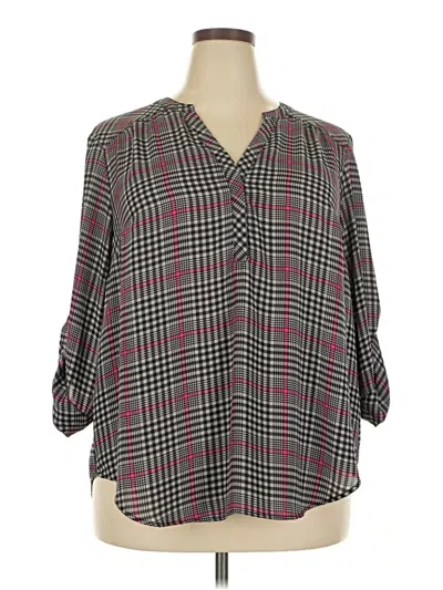 Pre-owned Torrid 3/4 Sleeve Blouse In Gray