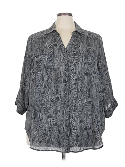 Pre-owned Torrid 3/4 Sleeve Blouse In Gray