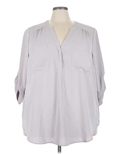 Pre-owned Torrid 3/4 Sleeve Blouse In Gray