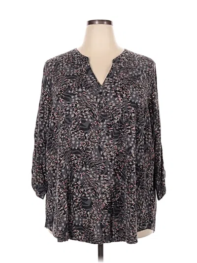 Pre-owned Torrid 3/4 Sleeve Blouse In Gray