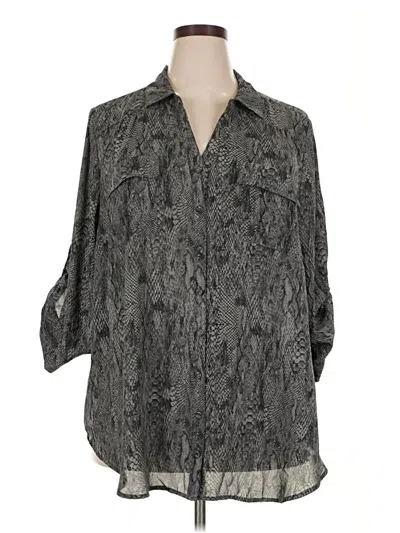 Pre-owned Torrid 3/4 Sleeve Blouse In Gray