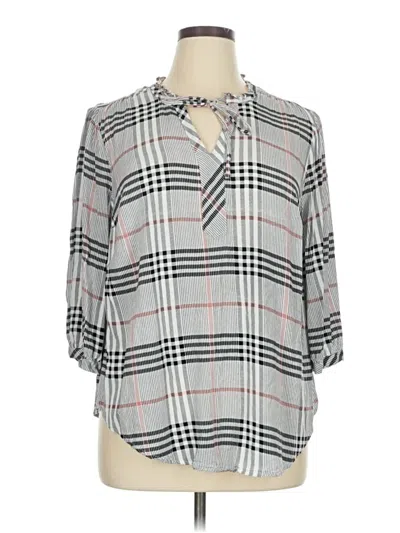 Pre-owned Torrid 3/4 Sleeve Blouse In Gray
