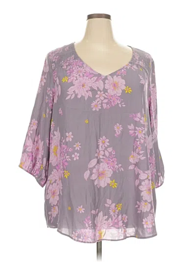 Pre-owned Torrid 3/4 Sleeve Blouse In Gray