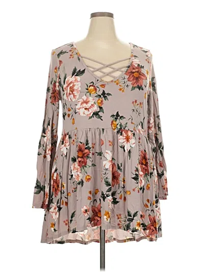 Pre-owned Torrid 3/4 Sleeve Blouse In Gray