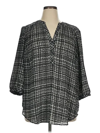 Pre-owned Torrid 3/4 Sleeve Blouse In Gray