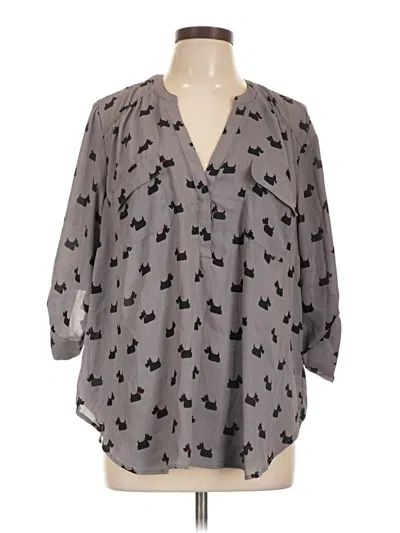 Pre-owned Torrid 3/4 Sleeve Blouse In Gray