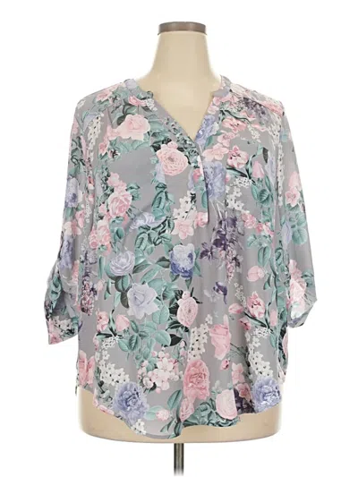 Torrid 3/4 Sleeve Blouse In Gray