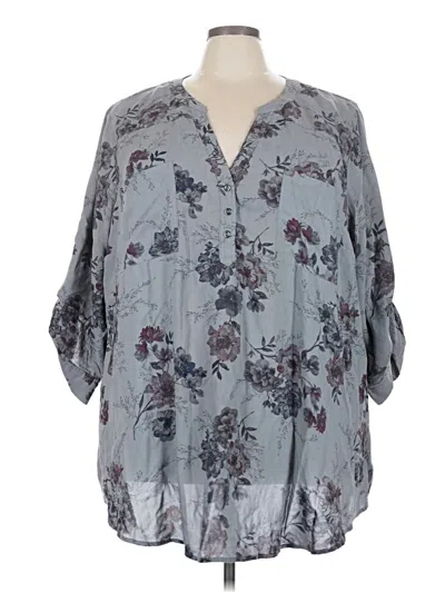 Pre-owned Torrid 3/4 Sleeve Blouse In Gray