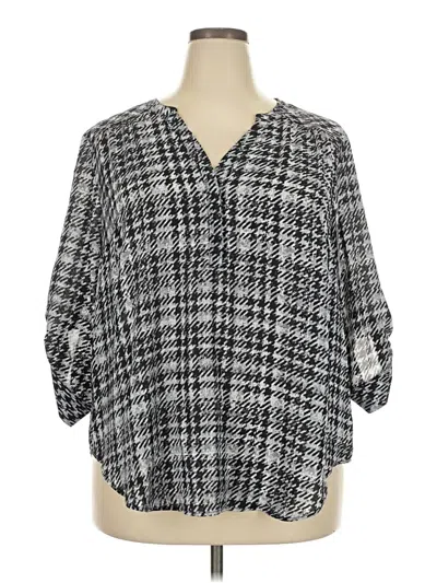 Pre-owned Torrid 3/4 Sleeve Blouse In Gray