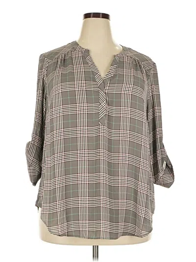 Pre-owned Torrid 3/4 Sleeve Blouse In Gray