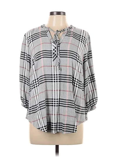 Pre-owned Torrid 3/4 Sleeve Blouse In Gray