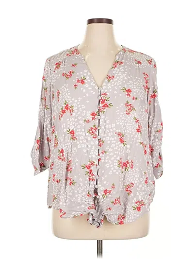 Pre-owned Torrid 3/4 Sleeve Blouse In Gray
