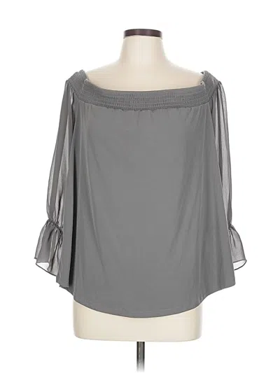 Pre-owned Torrid 3/4 Sleeve Blouse In Gray